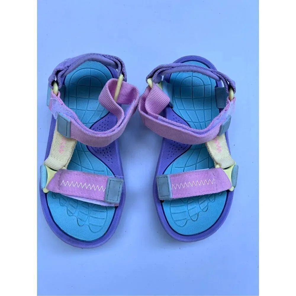GIRLS COLOR BLOCK HOOK-AND-LOOP FASTENER SPORTS SANDAL size 29
